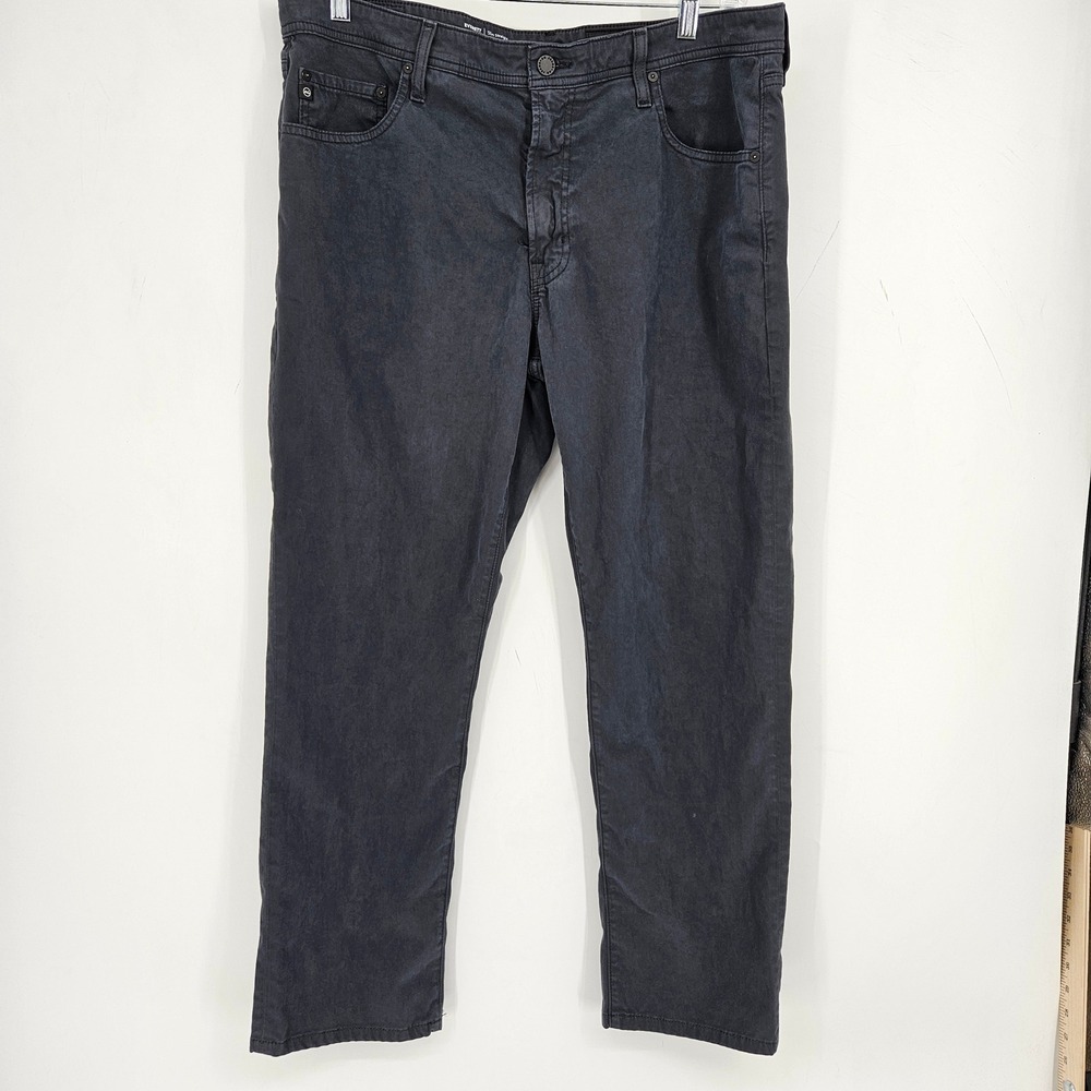 AG Adriano‎ Goldschmied Jeans Mens 38x32 Black Everett Slim Straight Italian
